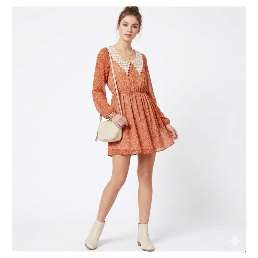 Boho Lace Collar Mini Dress by PB Jeans